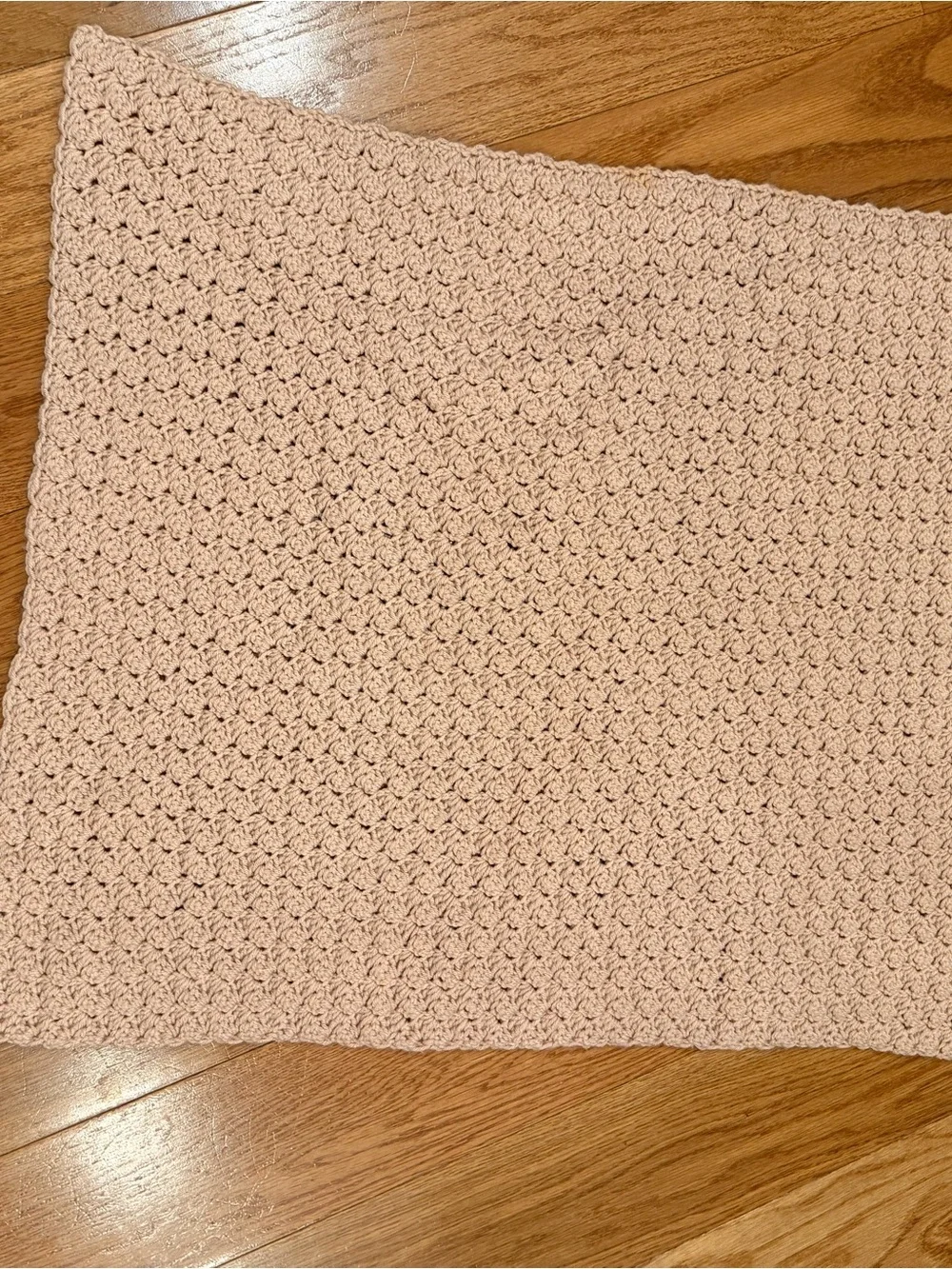Hand Crocheted Mauve Baby Blanket 29.5” x 24”